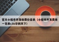 官方小程序开发收费价目表（小程序开发费用一览表c3o华网天下）