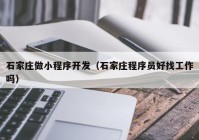 石家庄做小程序开发（石家庄程序员好找工作吗）