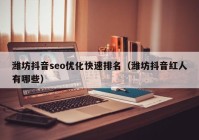 潍坊抖音seo优化快速排名（潍坊抖音红人有哪些）