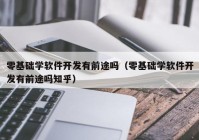 零基础学软件开发有前途吗（零基础学软件开发有前途吗知乎）