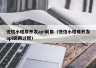 微信小程序开发api调用（微信小程序开发api调用过程）