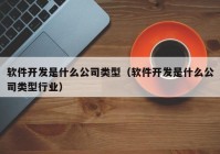 软件开发是什么公司类型（软件开发是什么公司类型行业）