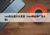 seo优化是什么意思（seo网站推广怎么做）