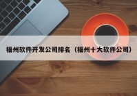 福州软件开发公司排名（福州十大软件公司）