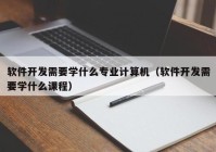 软件开发需要学什么专业计算机（软件开发需要学什么课程）