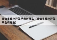 微信小程序开发平台叫什么（微信小程序开发平台有哪些）