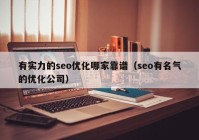 有实力的seo优化哪家靠谱（seo有名气的优化公司）