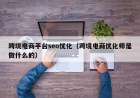 跨境电商平台seo优化（跨境电商优化师是做什么的）