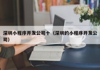 深圳小程序开发公司十（深圳的小程序开发公司）