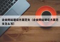 企业网站建设方案范文（企业网站建设方案范文怎么写）